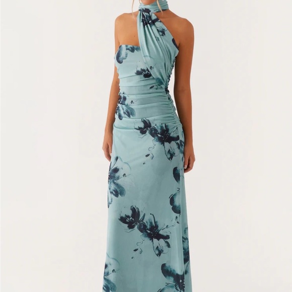 NWT Peppermayo Songbird Maxi Dress Blue Black Floral Size XS US 2 - Picture 3 of 8
